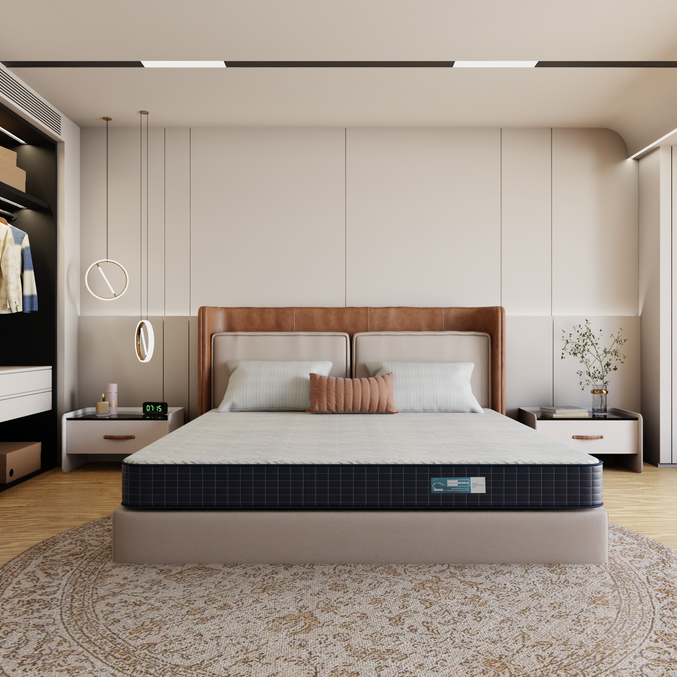 Freeze Tech Ice – Advanced Cooling Orthopedic Mattress with Air Flow Technology & Multi-Zone Latex Support